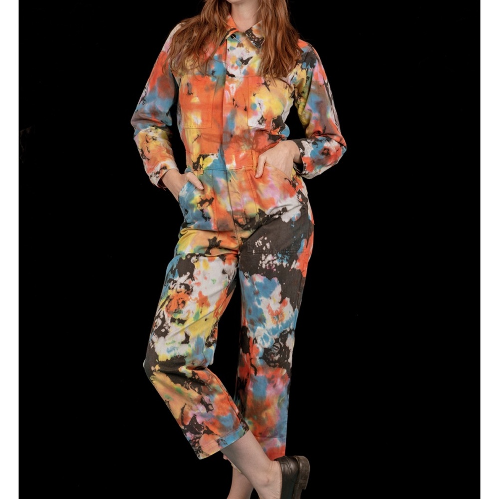 BIG BUD PRESS TIE DYE LONG SLEEVE JUMPSUIT XS